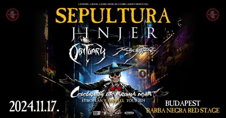 SEPULTURA, JINJER, OBITUARY, JESUS PIECE, Barba Negra, Budapest, 17.11.2024