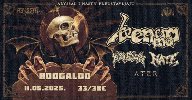 VENOM INC, Hate, Krisiun – Boogaloo Zagre, 11.05.2025